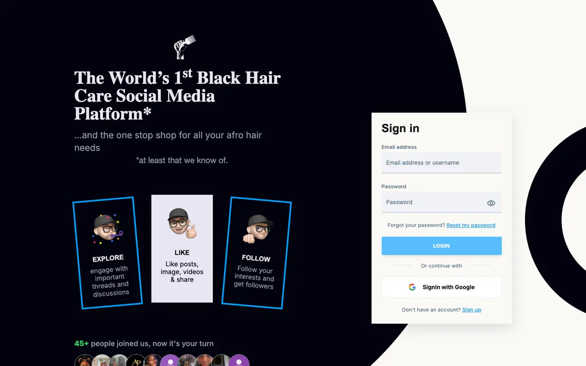 Florient app sign-in page